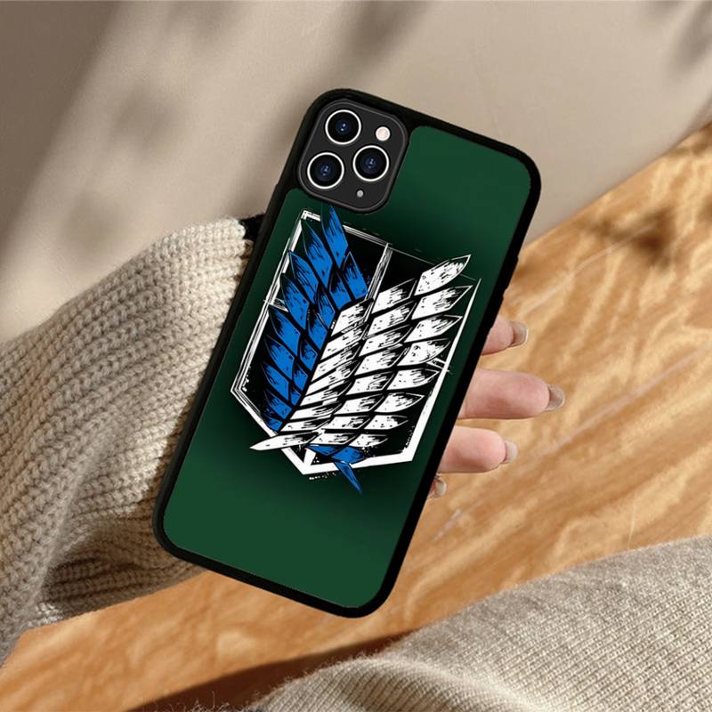 Чехол для телефона Anime attack on Titan, силиконовый чехол из ПК+ТПУ для iPhone 11 12 13 Pro Max 8 7 6 Plus X SE XR, твердые чехлы