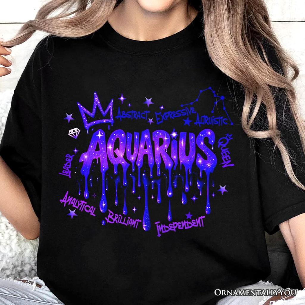 Aquarius Graffiti Zodiac T-and kids tshirt, Street Style Astrology Horoscope Tee