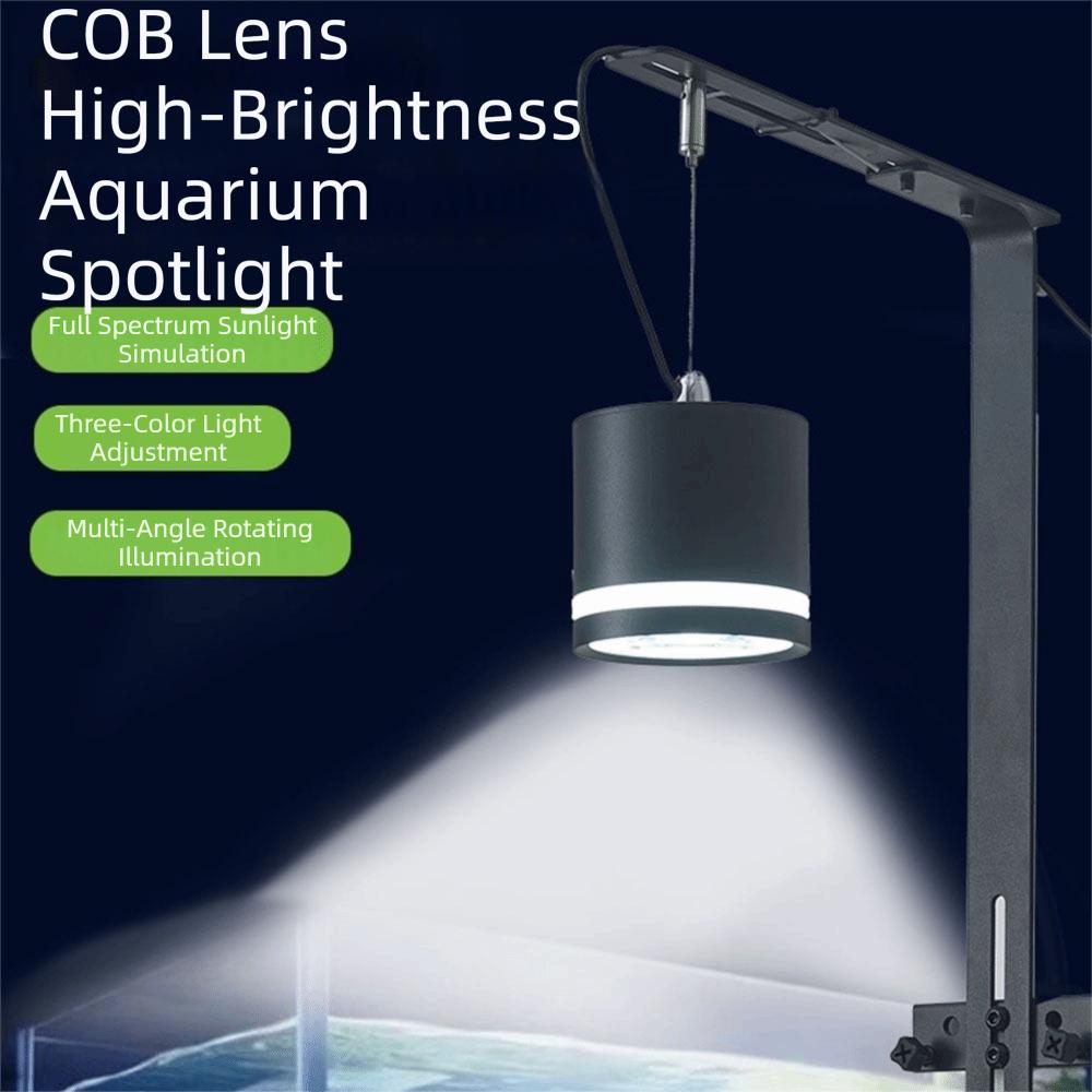 Clip-On LED Aquarium Light Tricolor Stepless Dimming Fish Tank Light  Saltwater Tank