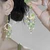 2025 Универсальные Новые Зеленые Серьги Ландыши Свежие Серьги-кисточки Капля воды Милые Серьги Нишевые Серьги-пусеты
