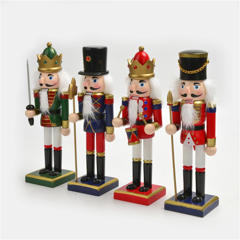 Elegant 25cm Wood Nutcrackers Statue Artistic Tabletop Decoration for Nut Cracking and Display Stylish Desktop Ornament
