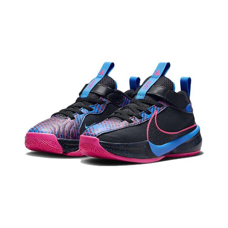 Nike Freak 5 Износостойкие Низкие Детские Баскетбольные Кроссовки Черно-Сине-Розовые Детские FB8980-400