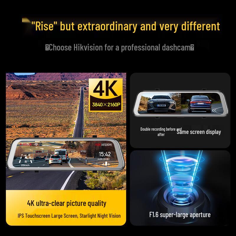 HIKVISION N6Pro 4K Двойная запись Стриминг Зеркало заднего вида Видеорегистратор