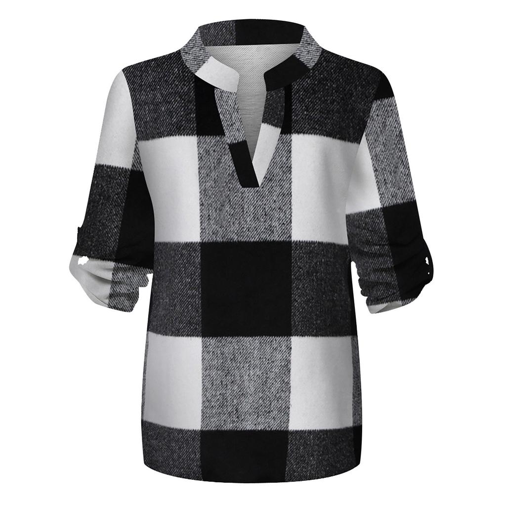 Женская повседневная хлопковая клетчатая рубашка с длинным рукавом Женская тонкая куртка-рубашка