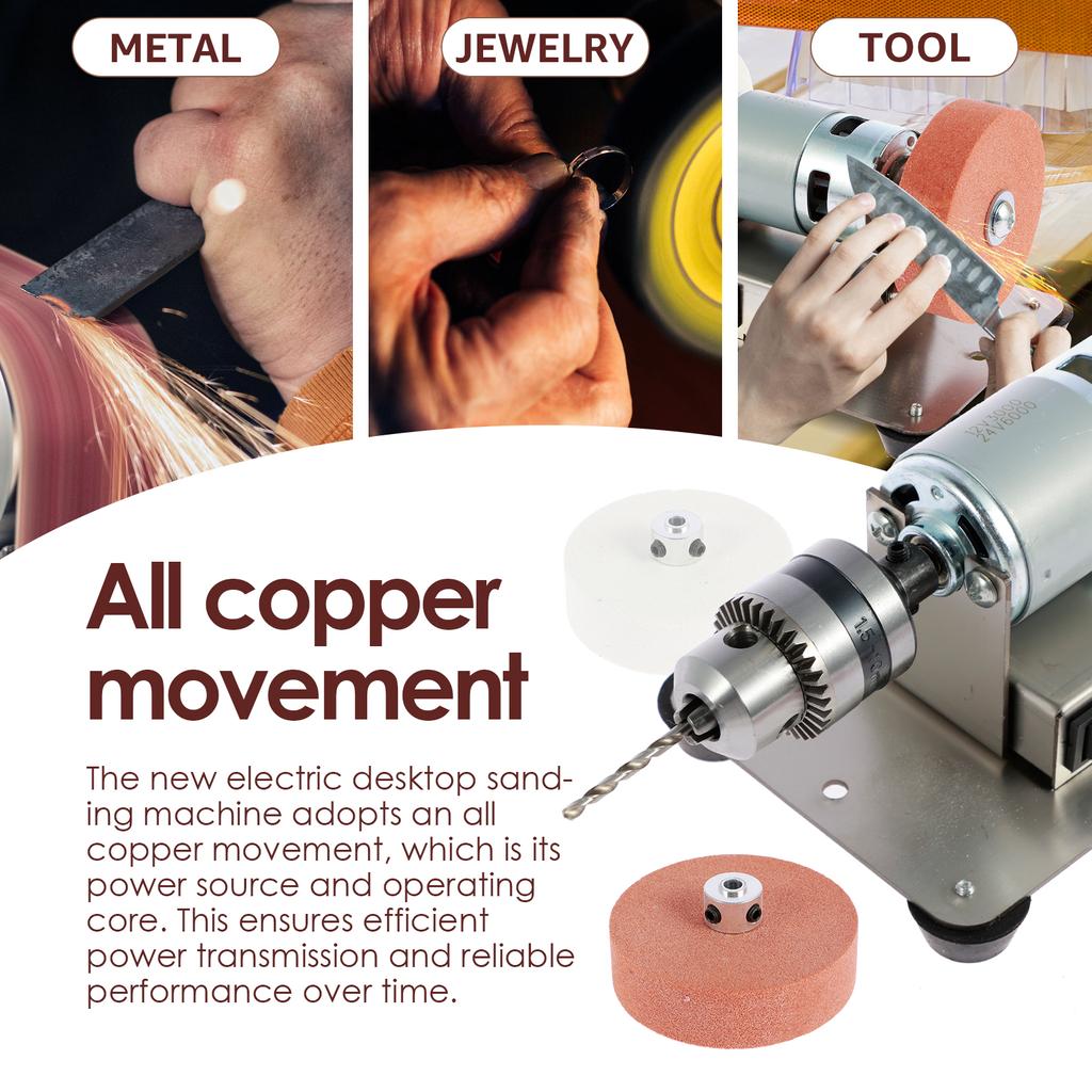100 Вт Мини-электрический ленточно-шлифовальный станок Двойная шлифовальная машина 7 скоростей Регулируемая самодельная полировка шлифовальный стол шлифование низкий уровень шума
