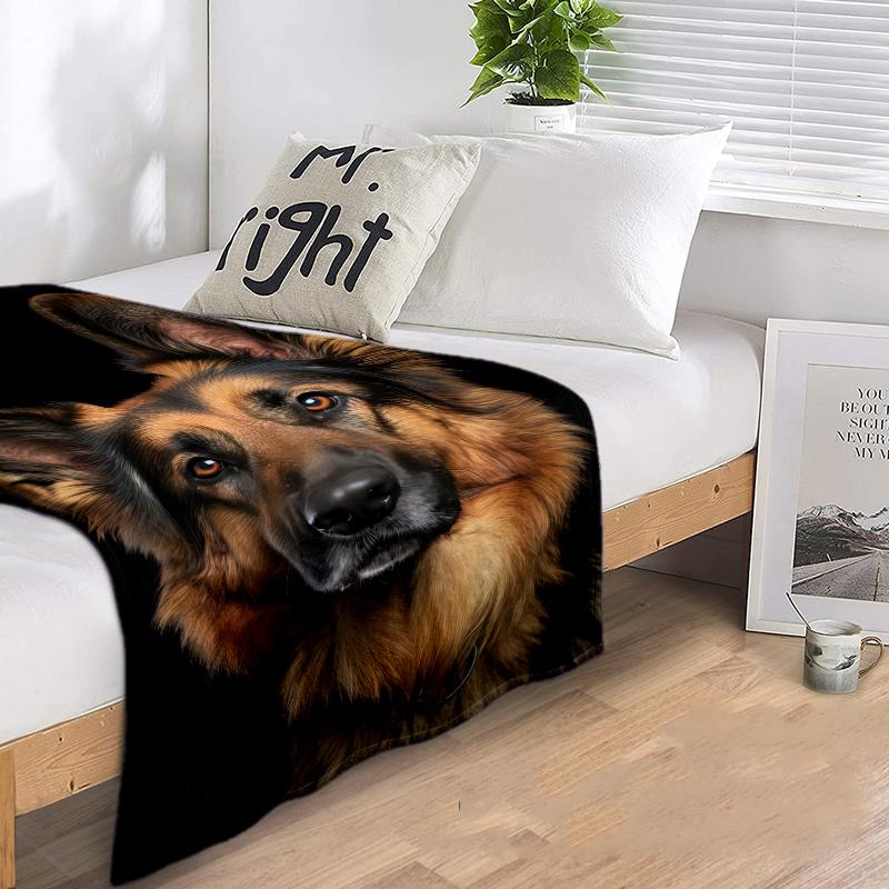 1PC Dog cute printed blanket, all season lightweight home office outdoor nap multifunctional blanket A1