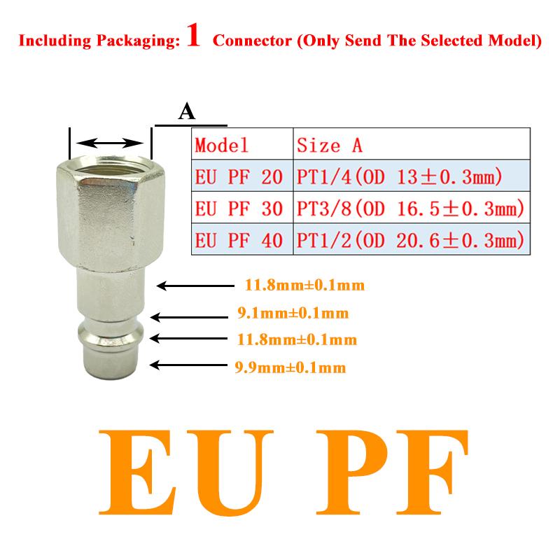 EU Air Hose Fittings Coupling Compressor Accessories Quick Release Fitting European standard Pneumatic Connector Rapidities