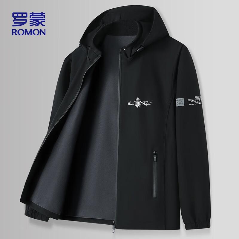 ROMON Men's Hooded Casual Jacket