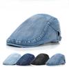 Denim Forward Hat Women's Spring Autumn Beret Washed Simple Thin Hat Men's Cap Tide Cowboy Duch Tongue Cap For Men Women Visors