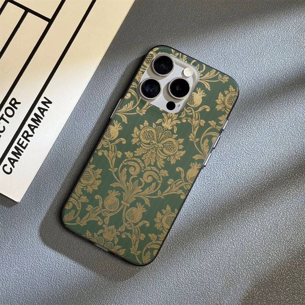 American Luxurious Vintage Patterns Soft Corrugated Transparent Phone Case For IPhone 17 15 16 11 12 13 14 Pro Max Plus Pro