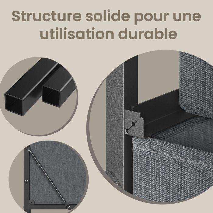 Commode de chambre, 8 Tiroirs en Tissu Non-tissé, pour Chambre, Gris