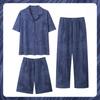 Men's Pajamas Home Wear Three-piece Cotton Men's Spring and Summer Short-sleeved Shorts Light Pajamas Home Wear Set