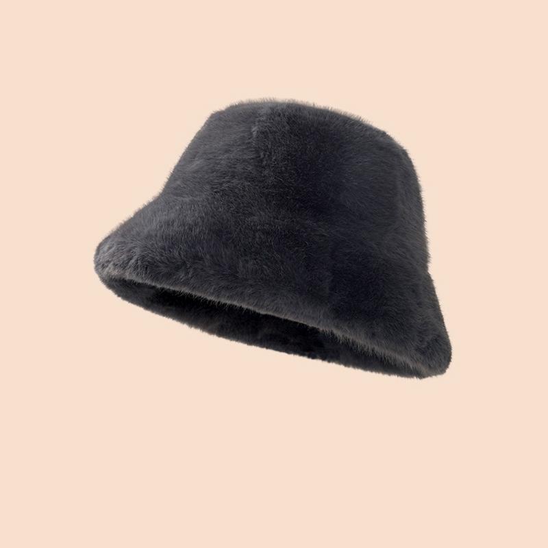 1 шт. ashion Панама с пушистым мехом, теплая зимняя рыбацкая шапка, однотонная панама