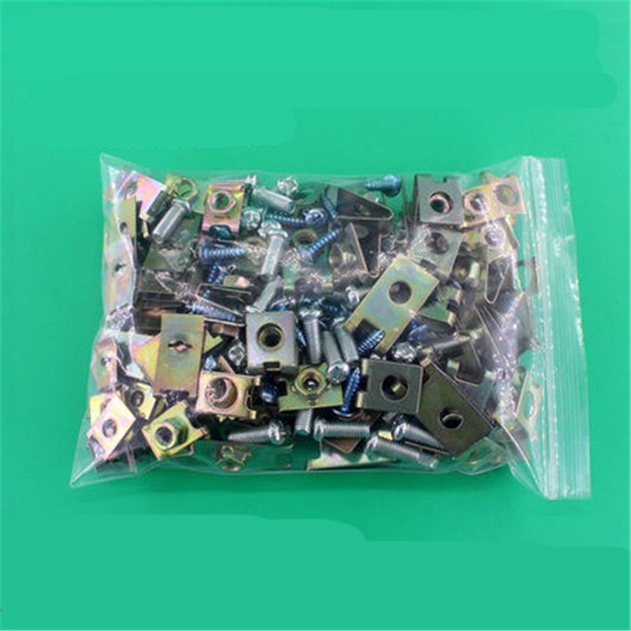 200x Metal Fixed Fastener Screws U Type Car Door Panel Trim Dashboard Roof Liner