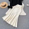 High Sense Of Retro Irregular Cape Shawl Women + High Waist Temperament Knitted Fishtail Half-Body Skirt Two-Piece Set