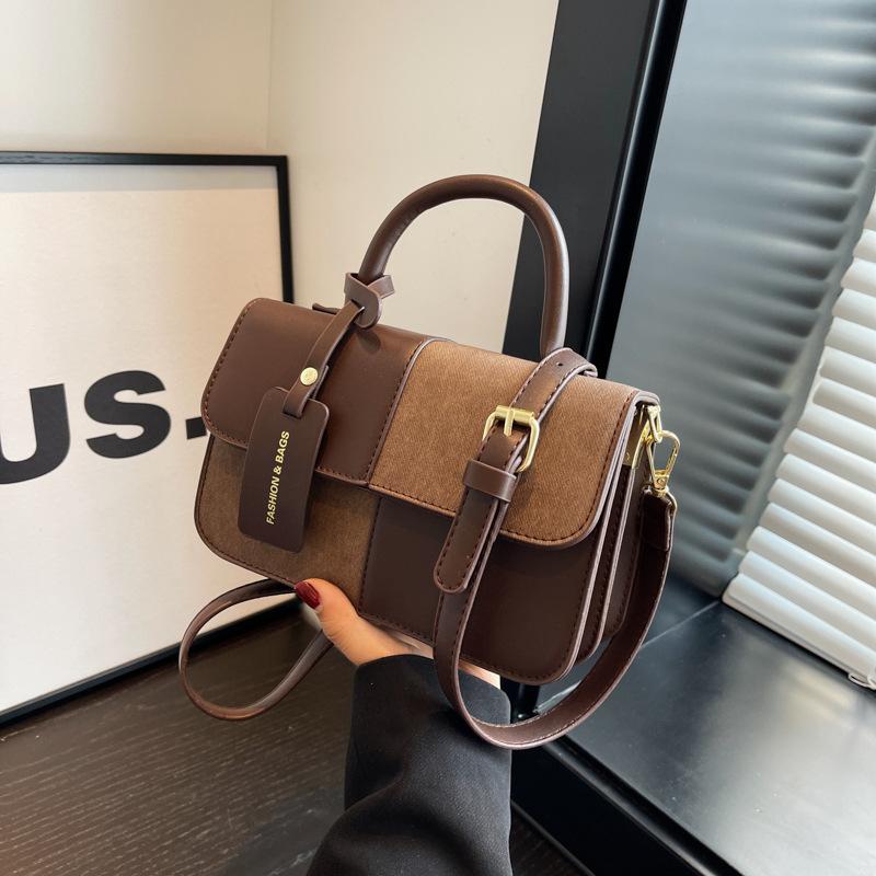 Маленькая сумка женская новая модная универсальная на плечо, сумка-мессенджер, сочетание контрастных цветов, портативная маленькая квадратная сумка