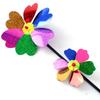 1 Piece Colorful Sequin Pinwheel Plastic Heart Shape Windmill Decor Outdoor Garden Lawn Festive Bright Colors Rotating Fun Scene