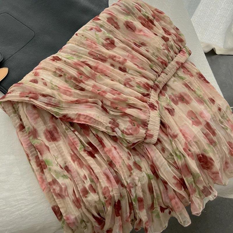 Юбка до половины тела, женская летняя повседневная универсальная эластичная женская юбка, свободная удобная плиссированная юбка большого размера