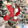 Christmas Letter Pendant Acrylic 2D Flat Letter Hanging Ornament Christmas Tree Santa Hat Letter Decoration for Mantel Door Wall