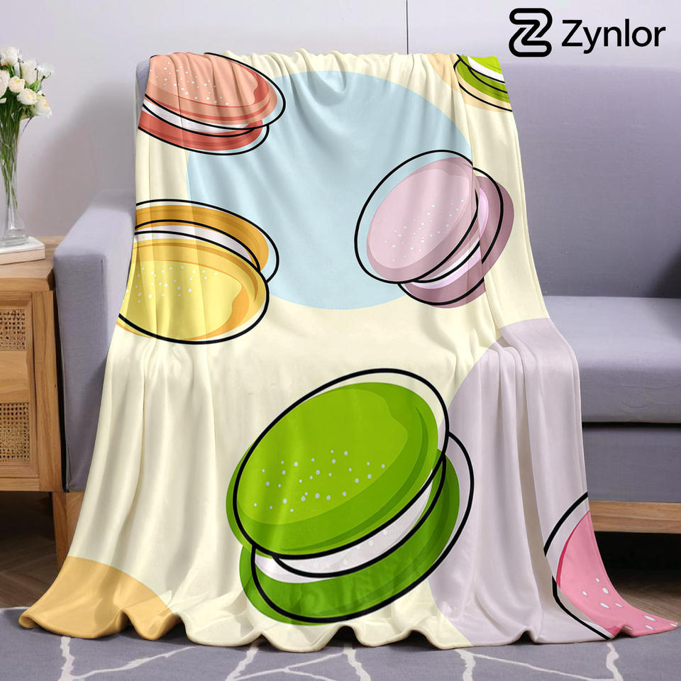 Color Macaron Cartoon Ultra Soft Sherpa Fleece Blanket Fluffy Warm Halloween Cozy Throw for Sofa Couch Bedroom Gift All season