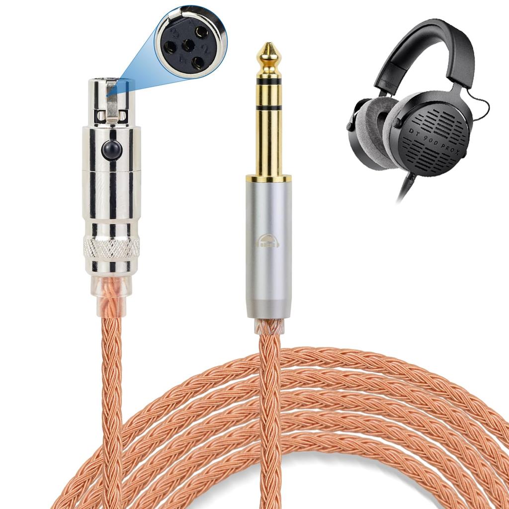 Okcsc ZT16 Headphone Cable K371BT Connector Replacement Cable for 16 Cores Pure Copper Compatible with Length XLR-4Pin Earphones/Headphones