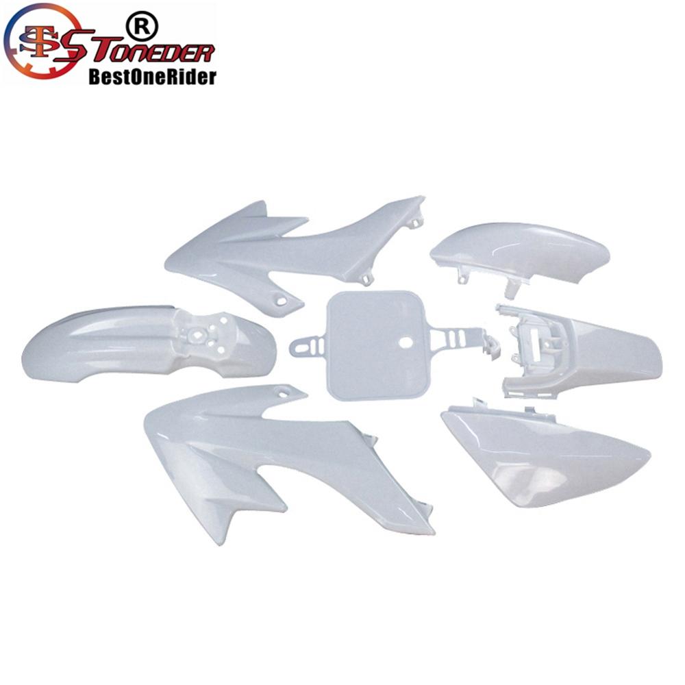 STONEDER White Fairing Plastic Fender Kit For 50cc - 110cc 125cc 140cc 150cc 160cc CRF50 XR50 Pitsterpro Braaap SDG GPX DHZ
