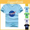 Классическая детская футболка НАСА с изображением космонавта и стильным дизайном с круглым вырезом