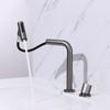 Gun Gray/Brushed Gold Widespread Bathroom Basin Faucet All Copper Pull-out Sink Faucet 360 Rotating Kitchen Faucet Black