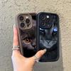 LZ3 Черный Кот Зеленый Глаз Силиконовый Чехол Для Телефона iPhone 11 13 14 15 16 Pro Max 7 8 16 Plus 12 mini XS Max XR Противоударный Задний Чехол