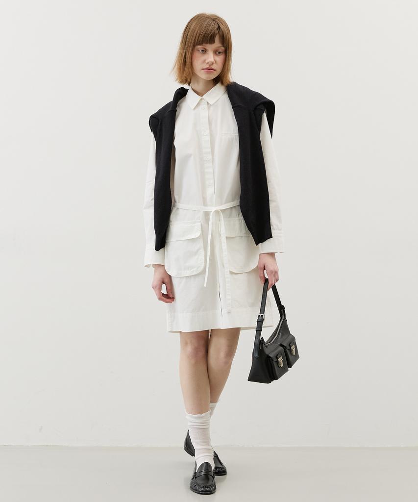 City Breeze Utility Belted Dress_White