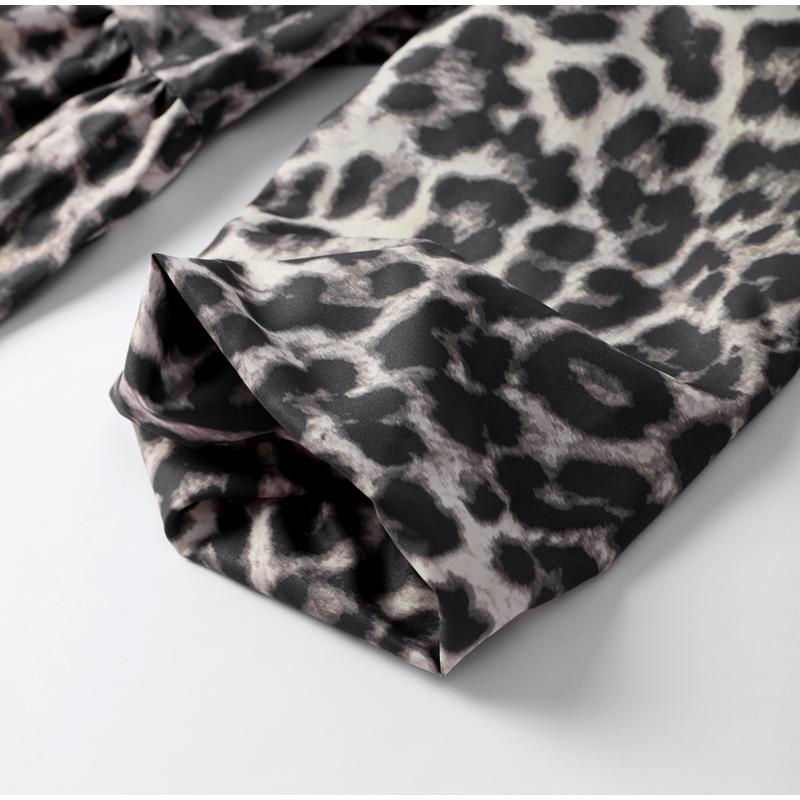 Рубашки на шнуровке с леопардовым принтом, женские, свободные, с рукавами-фонариками, короткая блузка, большой размер, повседневный топ с круглым вырезом, летняя, новая мода