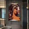 Fashion Black Girl Canvas Painting Hair Salon Champagne Wall Art Living Room Posters and Prints Home Decorations