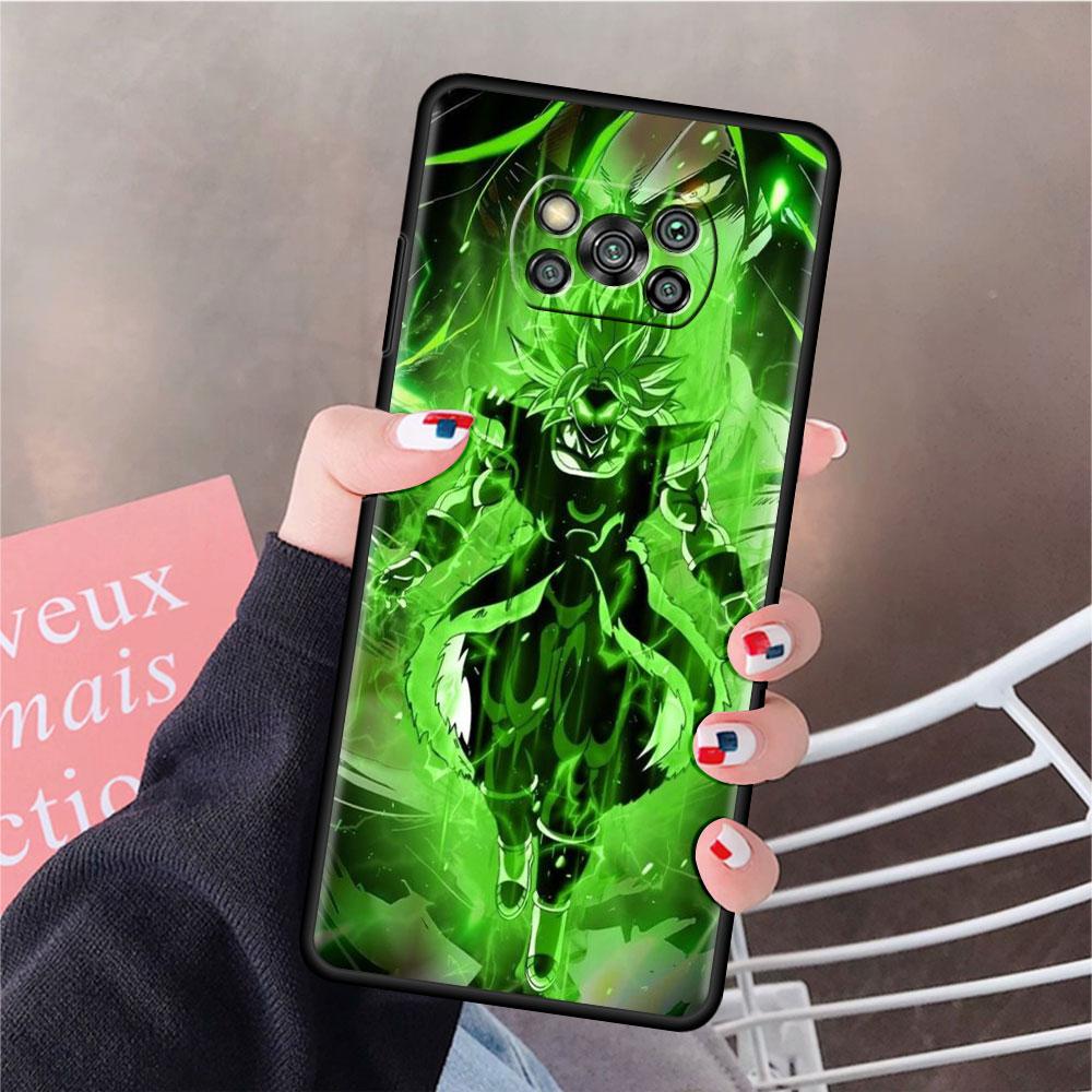 Чехол для телефона для Xiaomi Mi Poco X3 NFC X4 M4 M3 Pro F1 F4 F3 GT C40 11T 11 Lite 5G Fundas Черная крышка Сайян Бролис Аниме