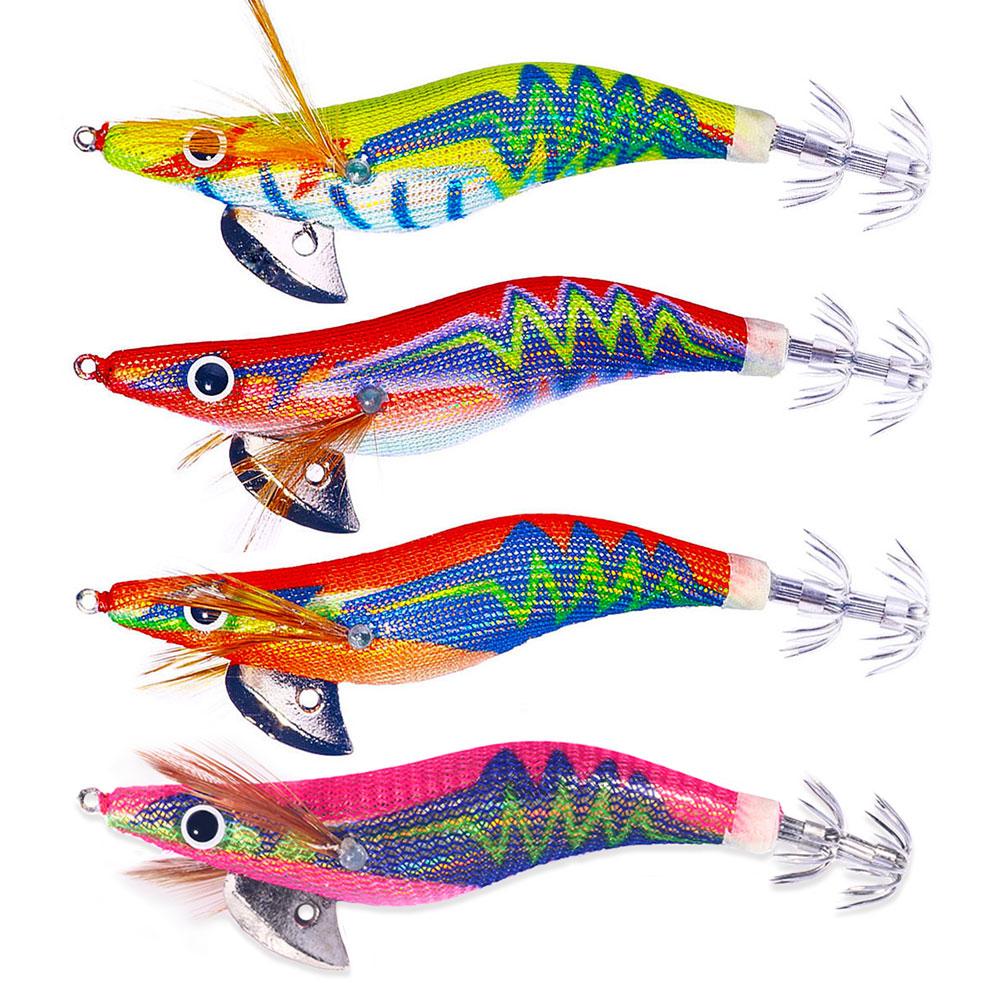 1PCS Boxed 10.5cm/12g Luminous Squid Jig Fishing Wood Shrimp Lure Squid Cuttlefish Jigs Lures Spinnerbait Fishing Baits