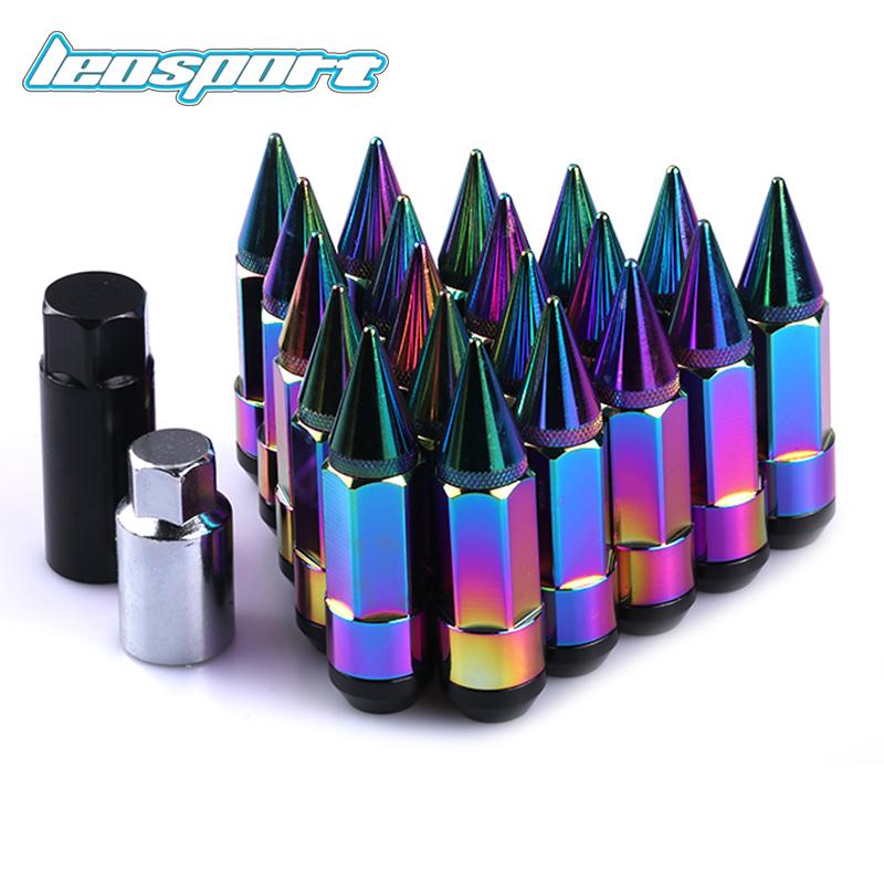 Racing Composite Nut Anti Theft Alloy Aluminum Lock Wheel Lug Nut Bolt With Spikes 80mm
