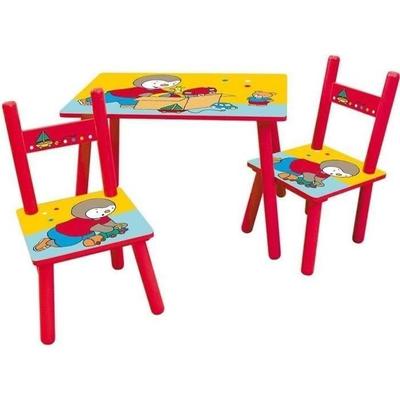 T'CHOUPI Прямоугольный стол 41,5x61x42 см + 2 стула 49,5x31x31,5 см