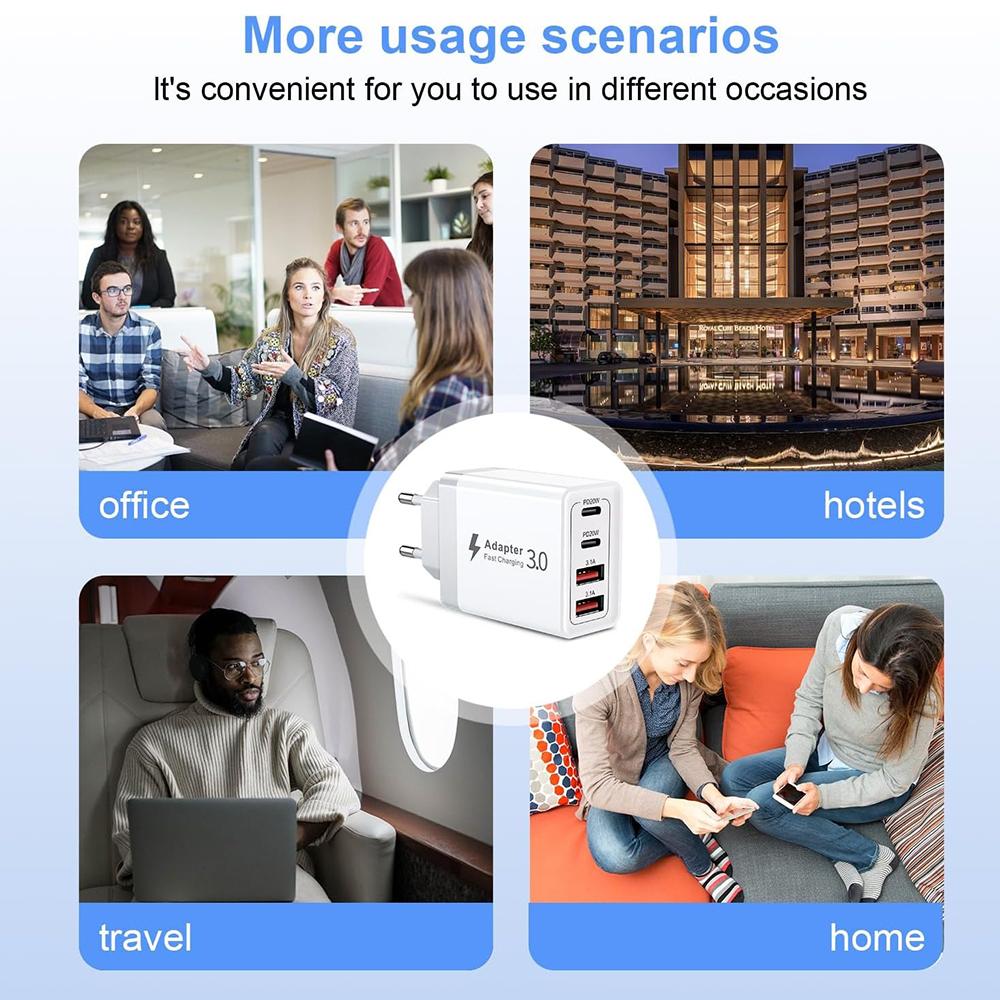 40 Вт USB C зарядное устройство быстрая зарядка USB Type C настенное зарядное устройство адаптер PD QC3.0 быстрая зарядка для iPhone Samsung S23 S21 ноутбук планшет