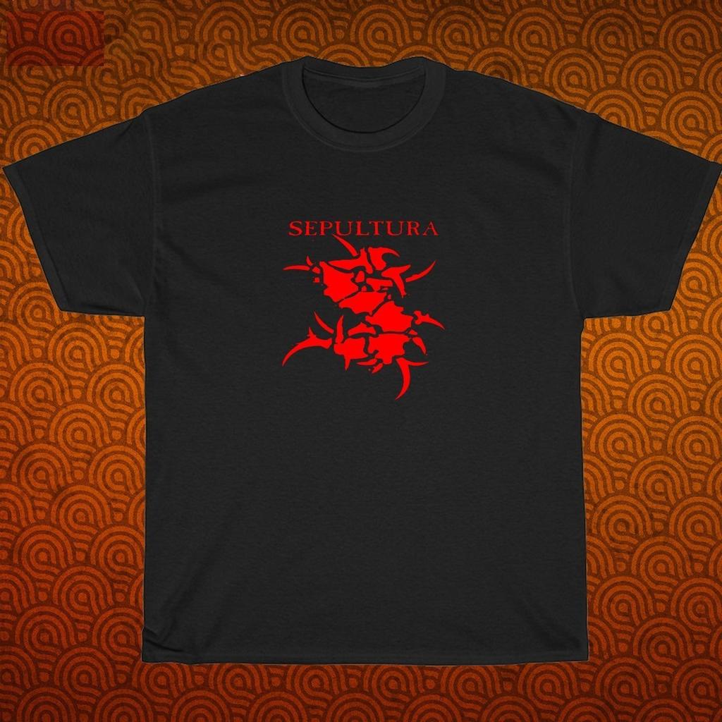 Sepultura Logo Black/Grey/Navy/White Size Unisex T-Shirt