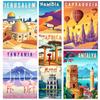 Vintage Travel Cities Poster Africa Morocco Namibia Arabic Wall Art Picture Canvas Painting Nordic Landscape Wall Art Home Decor No Frame