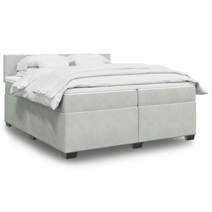 Maison Exclusive - Sommier à lattes de lit et matelas Gris clair 200x200cm Velours