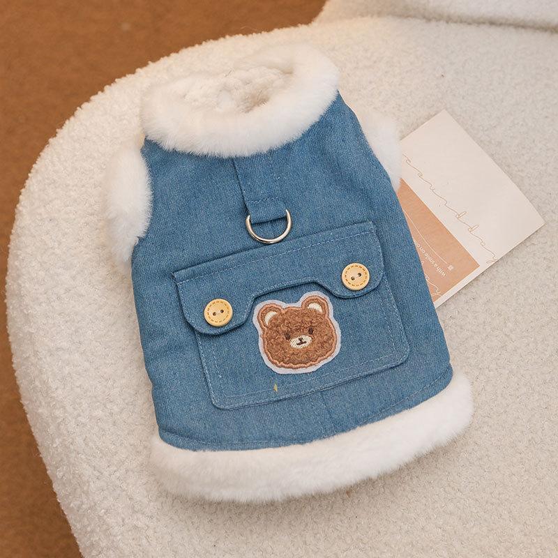 Cat Clothes Winter Velvet Small Animal Patch Can Pull the Vest Into a Kitten Warm Two Feet Pet Cat Clothing