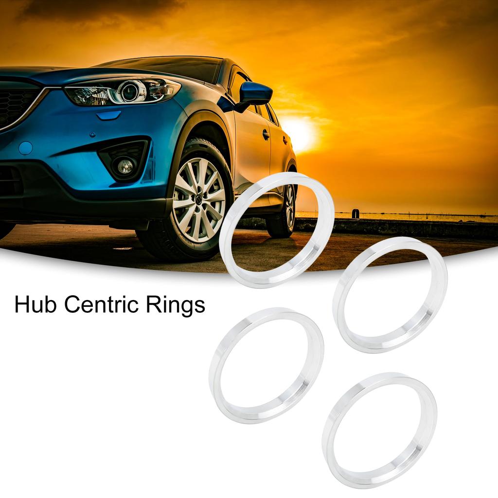 ACROPIX 72.6-64.1 Mm Hub Centering Ring Silver Tone 4pcs