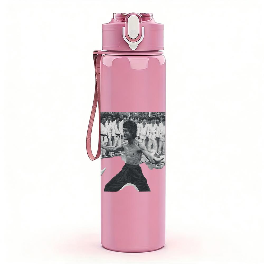 PC Skateboard Rider Minimalist Sketch Print 750ml colorful plastic sports water bottle leakproof pop up lid with straw for outdoor work home use