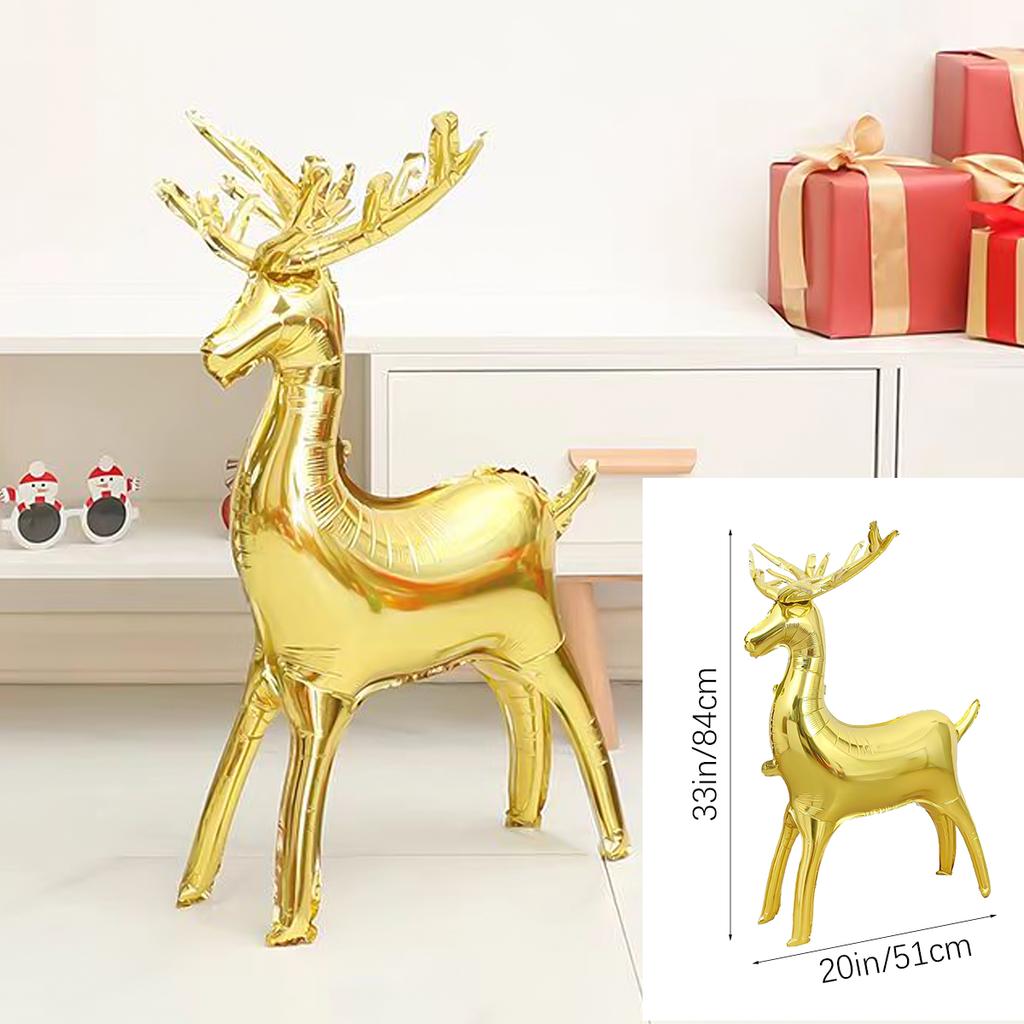 Воздушный шар из фольги «Рождественский лось», Воздушный шар «Рождественский олень», День рождения в зимнем стиле, Украшение вечеринки на Рождество и Новый год,