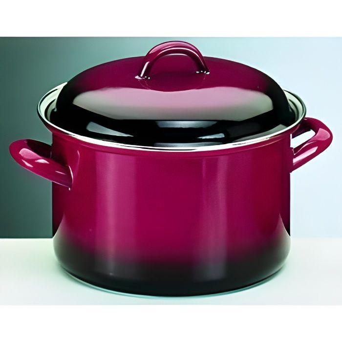 IBILI - Прямая кастрюля с крышкой «Вулкан», 20 см, Эмалированная сталь, Совместима с индукцией