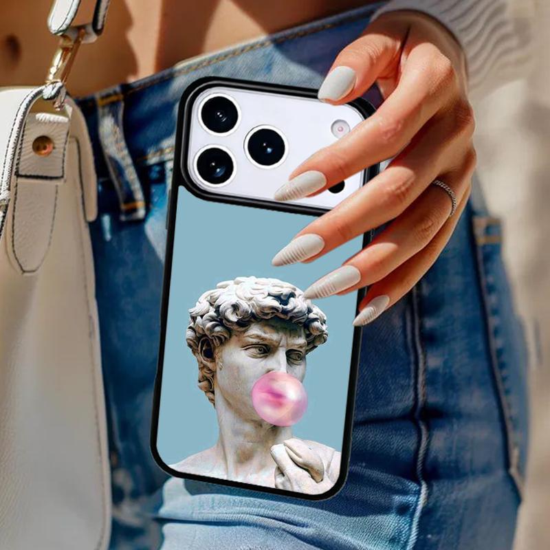 Знаменитый эстетичный статуэтка Чехол для телефона Для iPhone 17 Air 14 15 13 12 Max Чехол Для Apple 14 15 16 16e 11 Pro Max Plus Coque