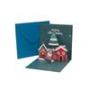 Merry Christmas Three-dimensional Greeting Cards with Envelope Santa Claus Snowman Laser Cut Xmas Happy New Year Greeting Cards
