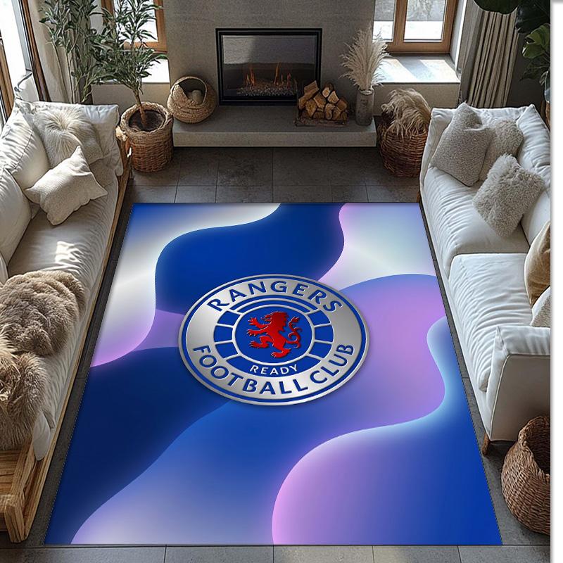 Rangers FC Футбол Футболный Узор Мягкий Ковер для Зоны Нескользящий Ковер для Пола в Помещении Спортивный Декоративный Коврик для Спальни