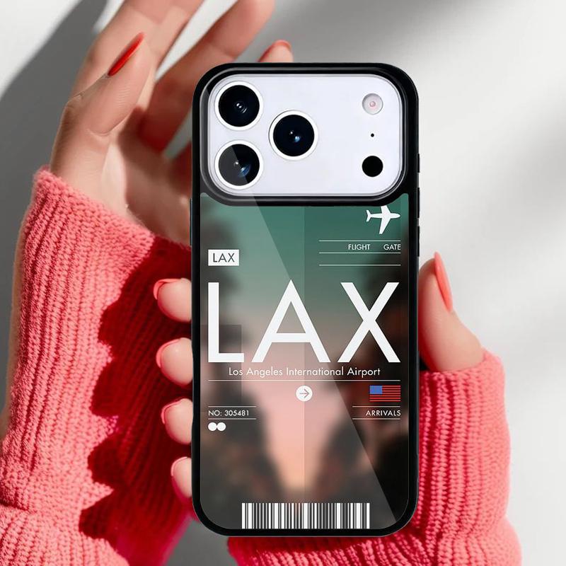 Смешной чехол для телефона с кодом аэропорта для iPhone 17 16 15 14 13 Pro Max Задняя крышка для 12 11 Pro Coque
