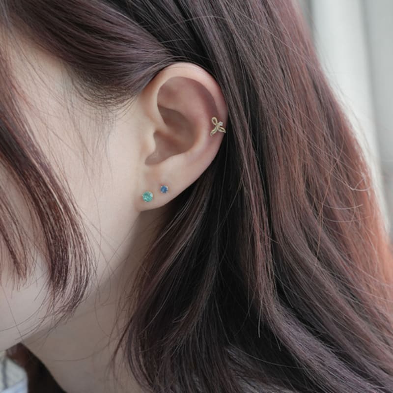 Youngglow 14k пирсинг в форме китового хвоста с кубическим цирконием